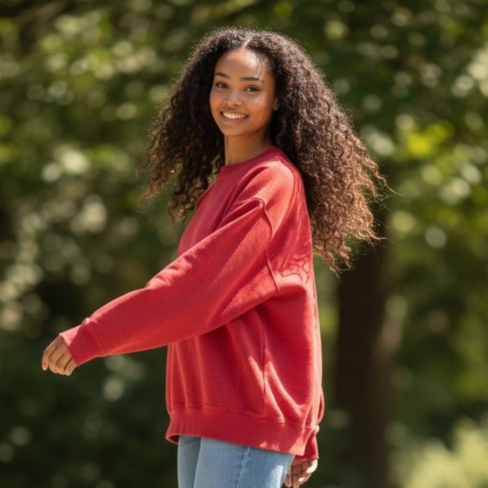 Original Favorites Unisex Heavyweight Organic Brushed Cotton Crewneck Sweatshirt - Picture 6 of 6